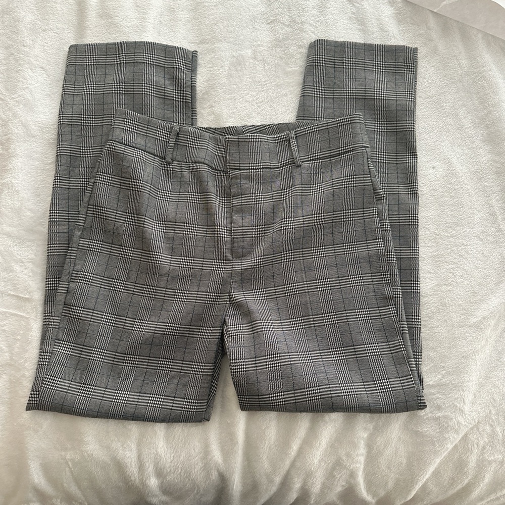 Grey Plaid Houndstooth Pants